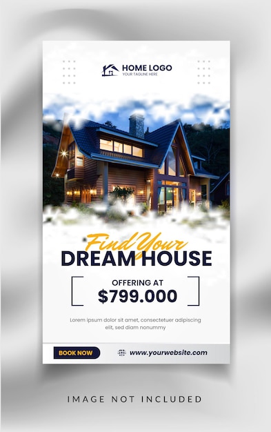 Vector real estate agency social media house promotion instagram and facebook story template