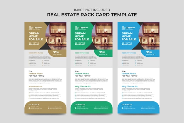 부동산 중개인 및 건설 비즈니스 랙 카드 또는 Dl 전단지 템플릿