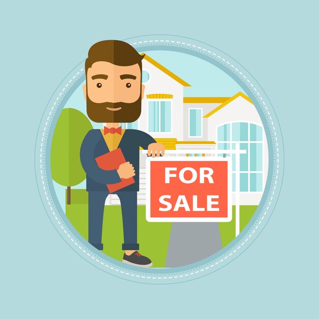 real estate agent offering house