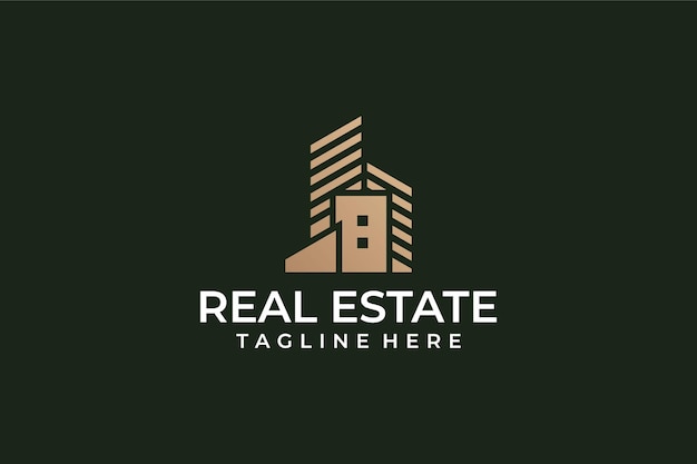 Real estate apartment building logo concept