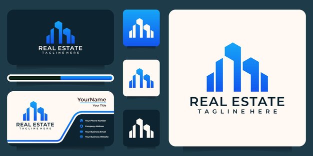 Real estate architecture building logo design vector