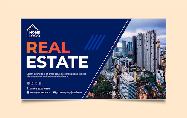 Vector real estate banner design