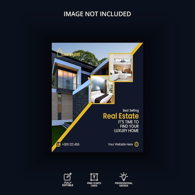 Real estate banner social media post illustration