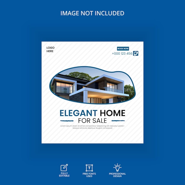 Real estate banner social media post illustration