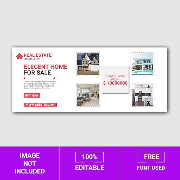 Vector real estate banner template design