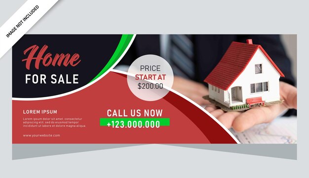 Vector real estate banner template design