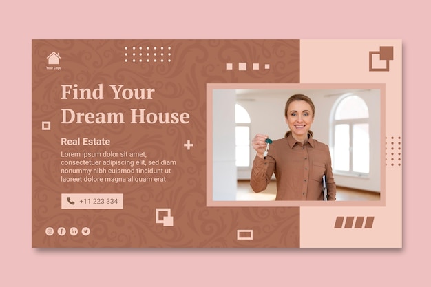 Vector real estate banner template