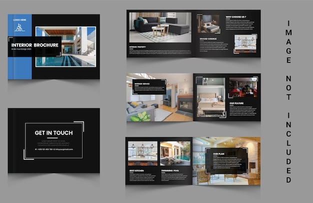 Vector real estate brochure architecture portfolio and layout luxury business brochure design