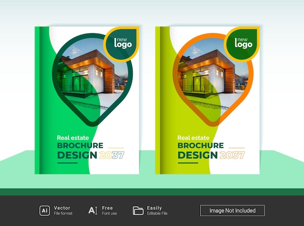Вектор Дизайн обложки брошюры о недвижимости