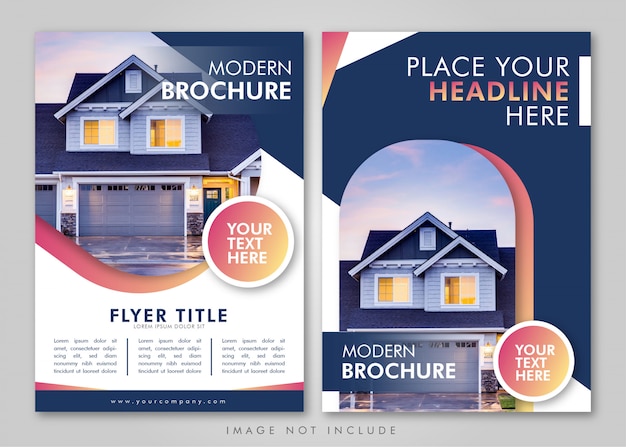 Vector real estate brochure layout design