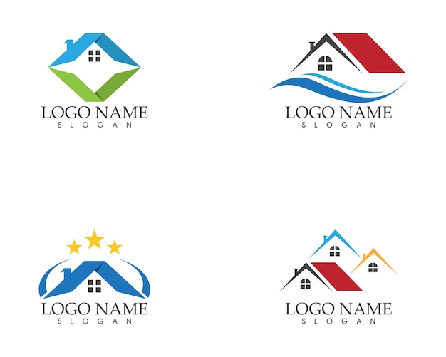 Real estate and building home logo template