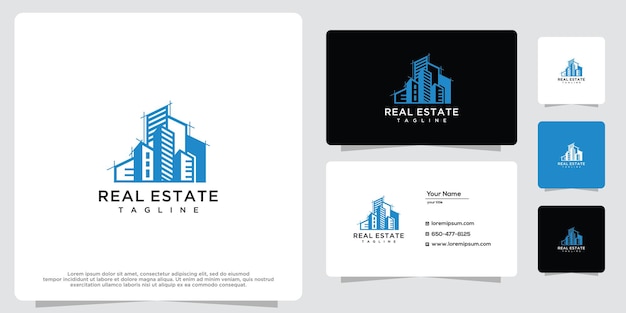 Real estate building logo and business card design