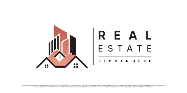 Real estate building logo design template with modern concept and creative element