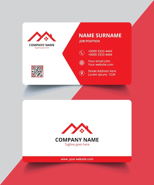 Vector real estate business card design corporate modern minimal creative business card template design