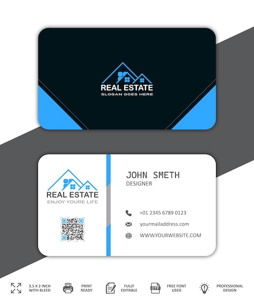 Vector real estate business card design