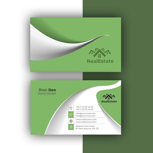 Real estate business card set- creative and clean business card template.