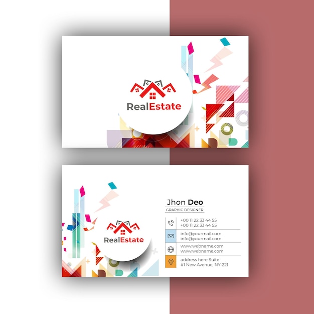 Vector real estate business card set- creative and clean business card template.