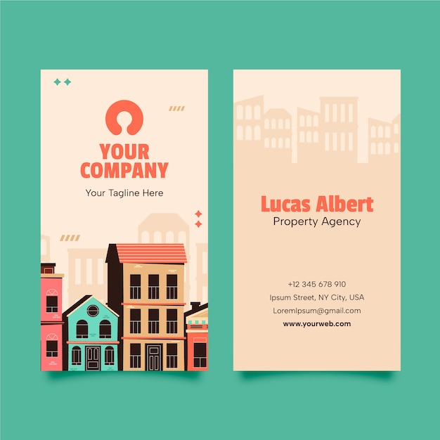 Vector real estate business card template design