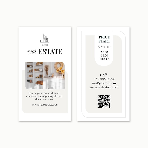 Vector real estate business card