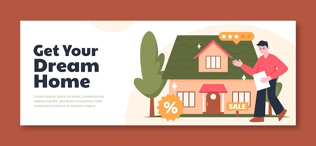 Vector real estate business facebook cover template