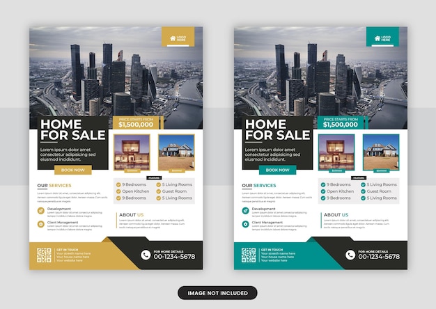 不動産ビジネスチラシのデザインとパンフレットの表紙のテンプレート