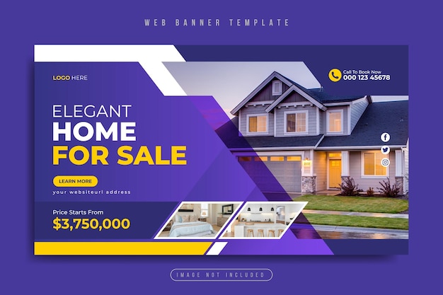 real estate business or home sale social media marketing web banner