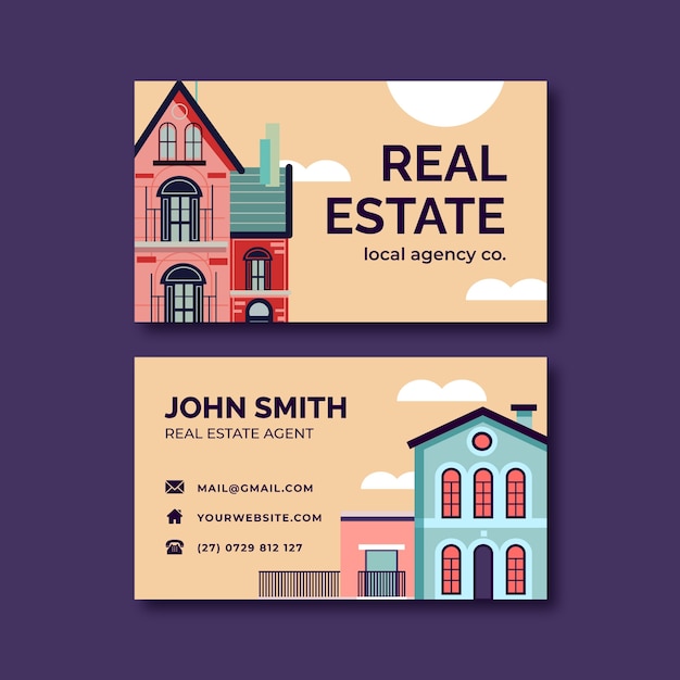 Vector real estate business  horizontal business card