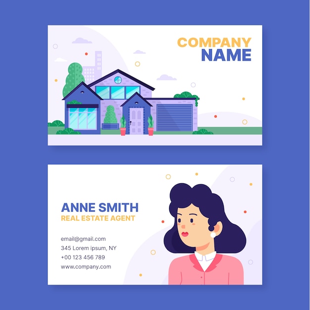 Real estate business horizontal business card