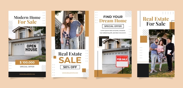 Real estate business instagram stories collection