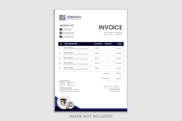 Real estate Business Invoice design template payment agreement design template