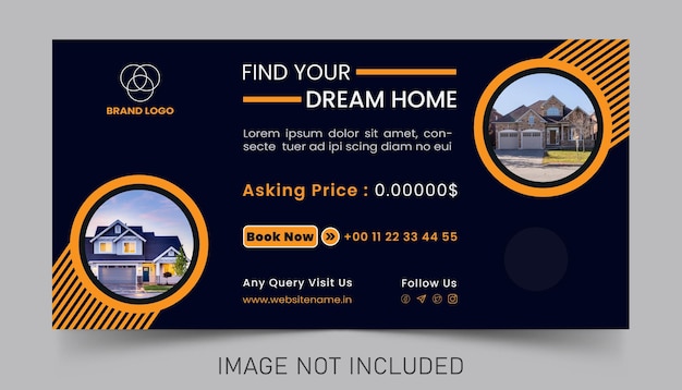 Real Estate Business LinkedIn Banner Cover Template Vector