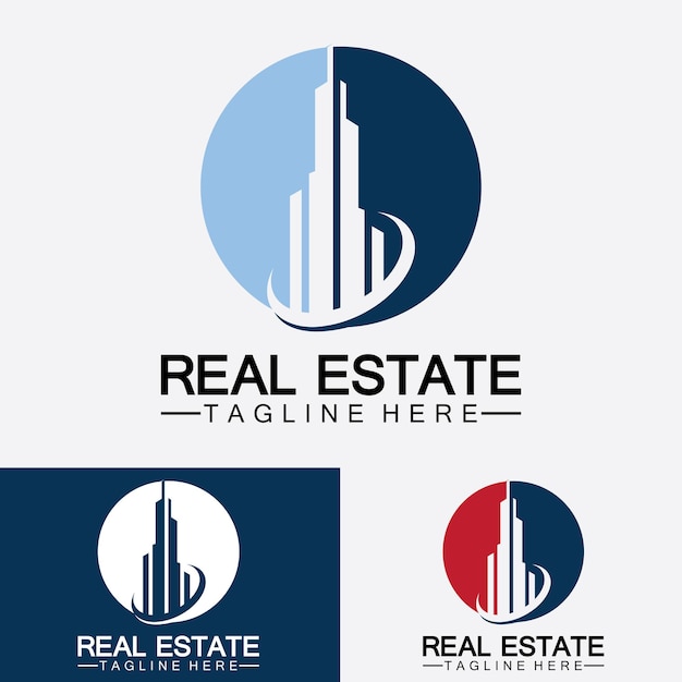 Real Estate Business Logo sjabloon gebouw vastgoedontwikkeling en bouw Logo Vector