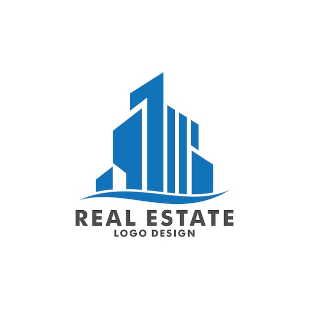 Шаблон логотипа бизнеса в сфере недвижимости, вектор логотипа строительства, развития недвижимости и строительства