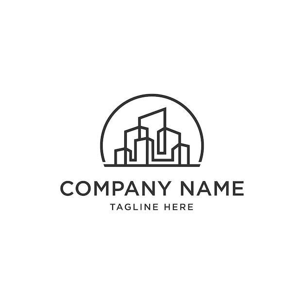 Real estate business logo template, building, property development, and construction logo vector