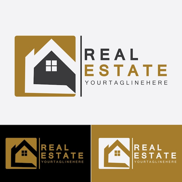 Real estate business logo template building property development and construction logo vector