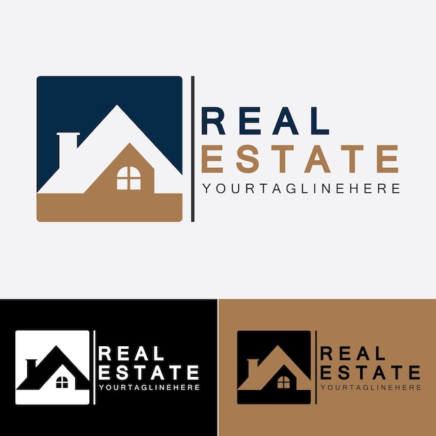 Real estate business logo template building property development and construction logo vector