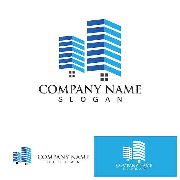 Real Estate Business Logo Template Building Property Development and Construction Logo Vector