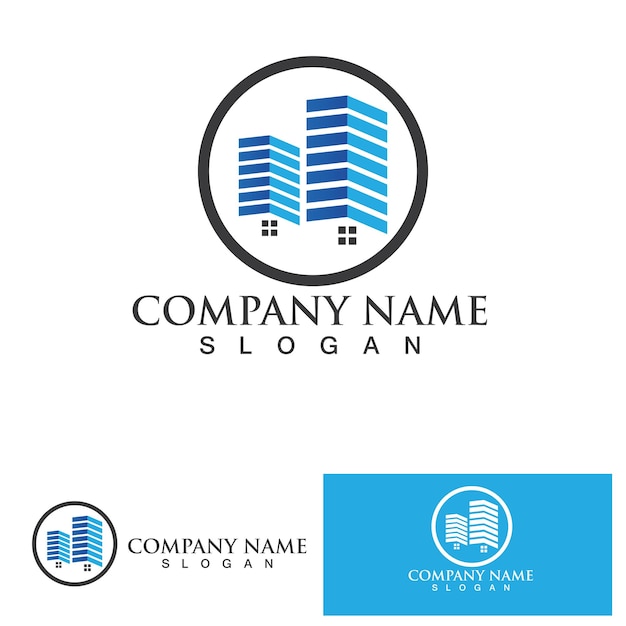 Real Estate Business Logo Template Building Property Development and Construction Logo Vector