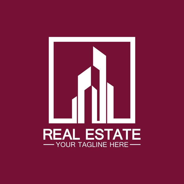 Real estate business logo vector illustratie ontwerp