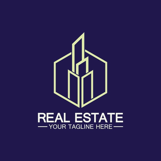Real estate business logo vector illustratie ontwerp