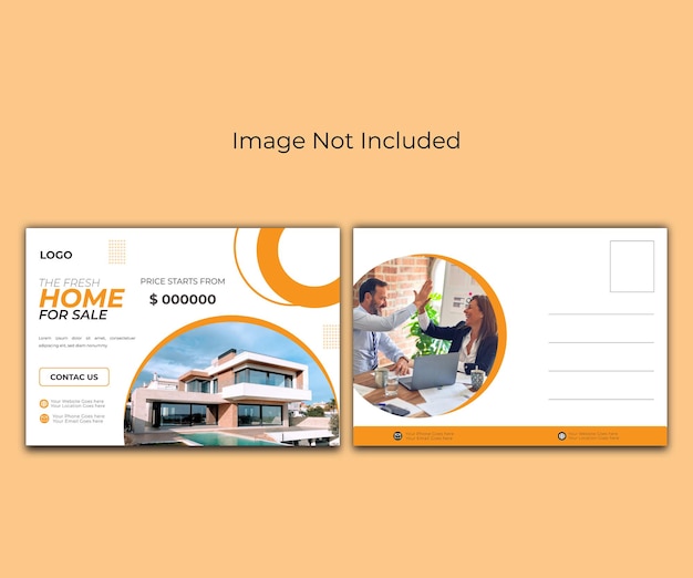 Real estate business postcard design template design