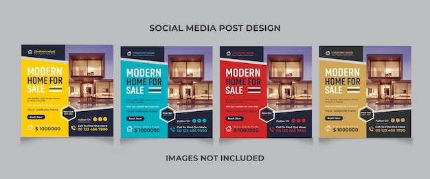 Vector real estate business social media post design template