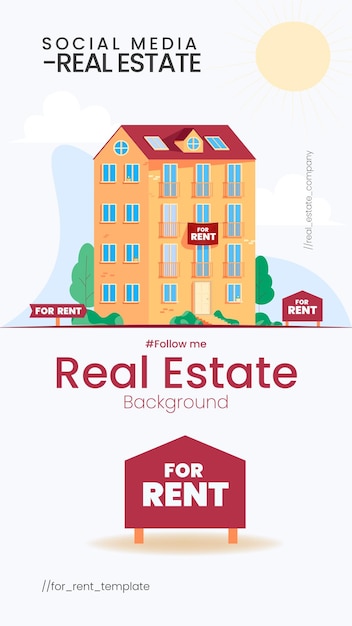 real estate business social media post or web banner template