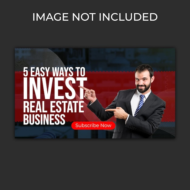 real estate business Youtube thumbnail design vector file