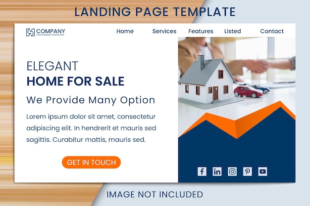 Vector real estate company landing page design