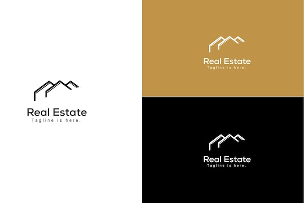 Vettore di idee per la progettazione di logo di società immobiliari vettore gratuito