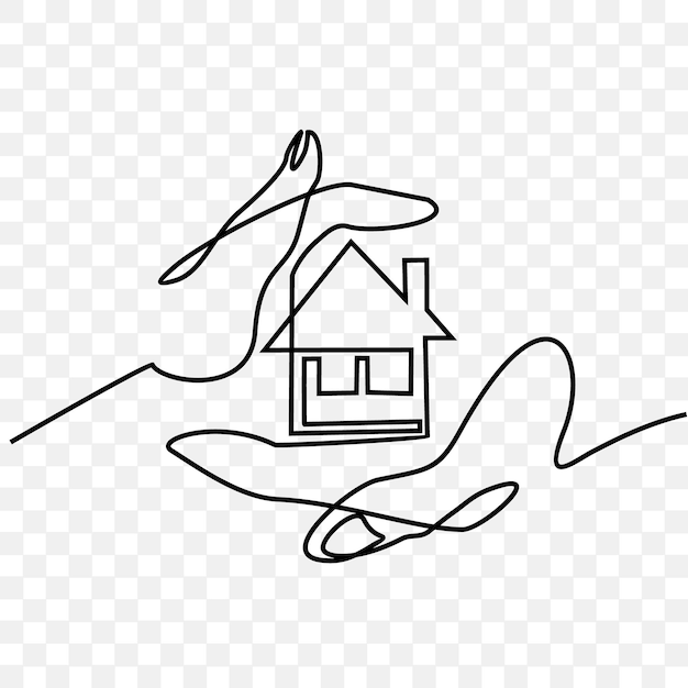 Real estate concept continuous line drawing