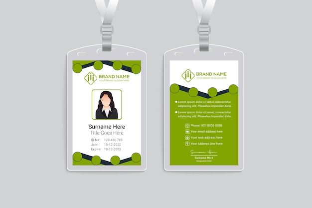 Real estate concept id card template design