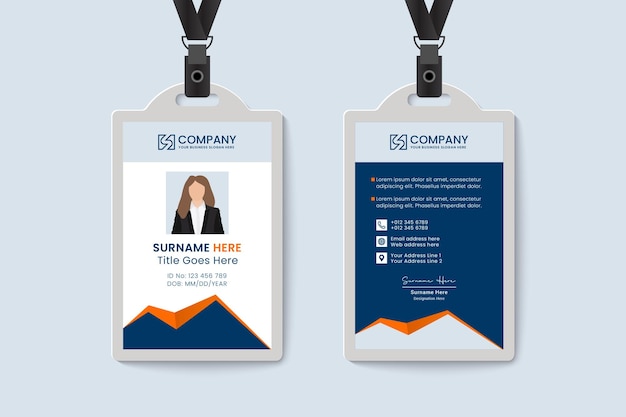 Real estate and construction identity cards or id card mockup for property company