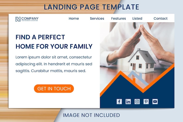 Real estate or construction landing page template for property company